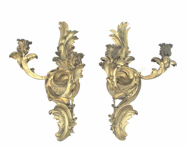 Appraisal: A set of four Louis XV style gilt bronze two