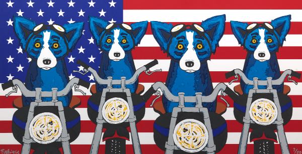 Appraisal: GEORGE RODRIGUE AMERICAN - x image Easy Riders Color silkscreen