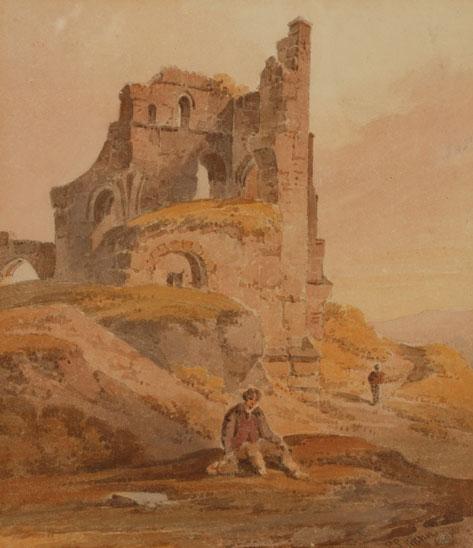 Appraisal: PAUL SANDBY MUNN Figures beside a ruin signed and dated