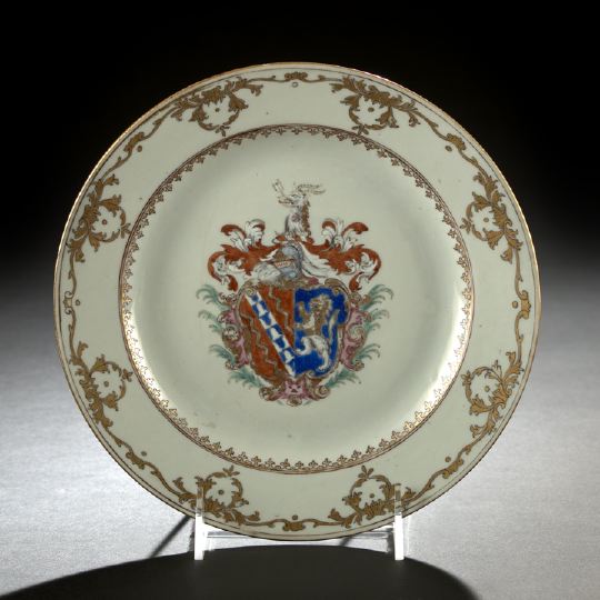 Appraisal: Chinese Export Famille Rose Porcelain Plate Qianlong Reign - elaborately