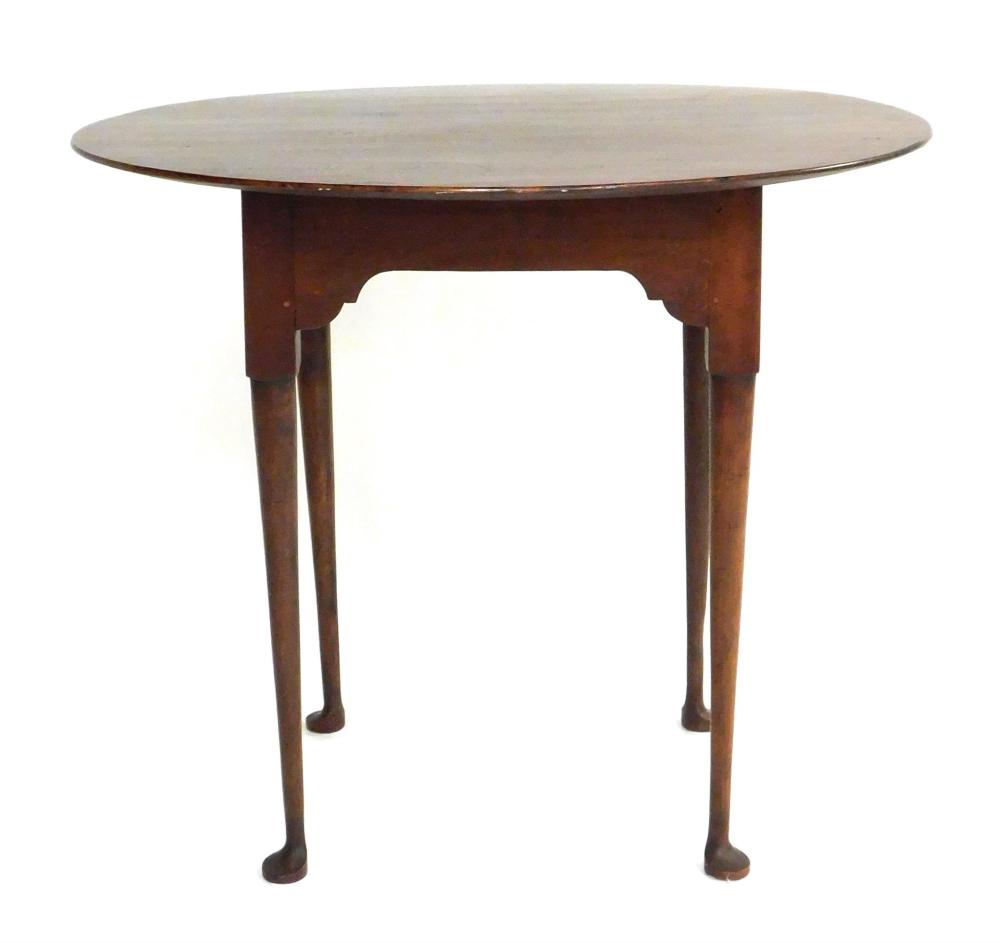 Appraisal: Eldred Wheeler Queen Anne style oval top table cherry thin