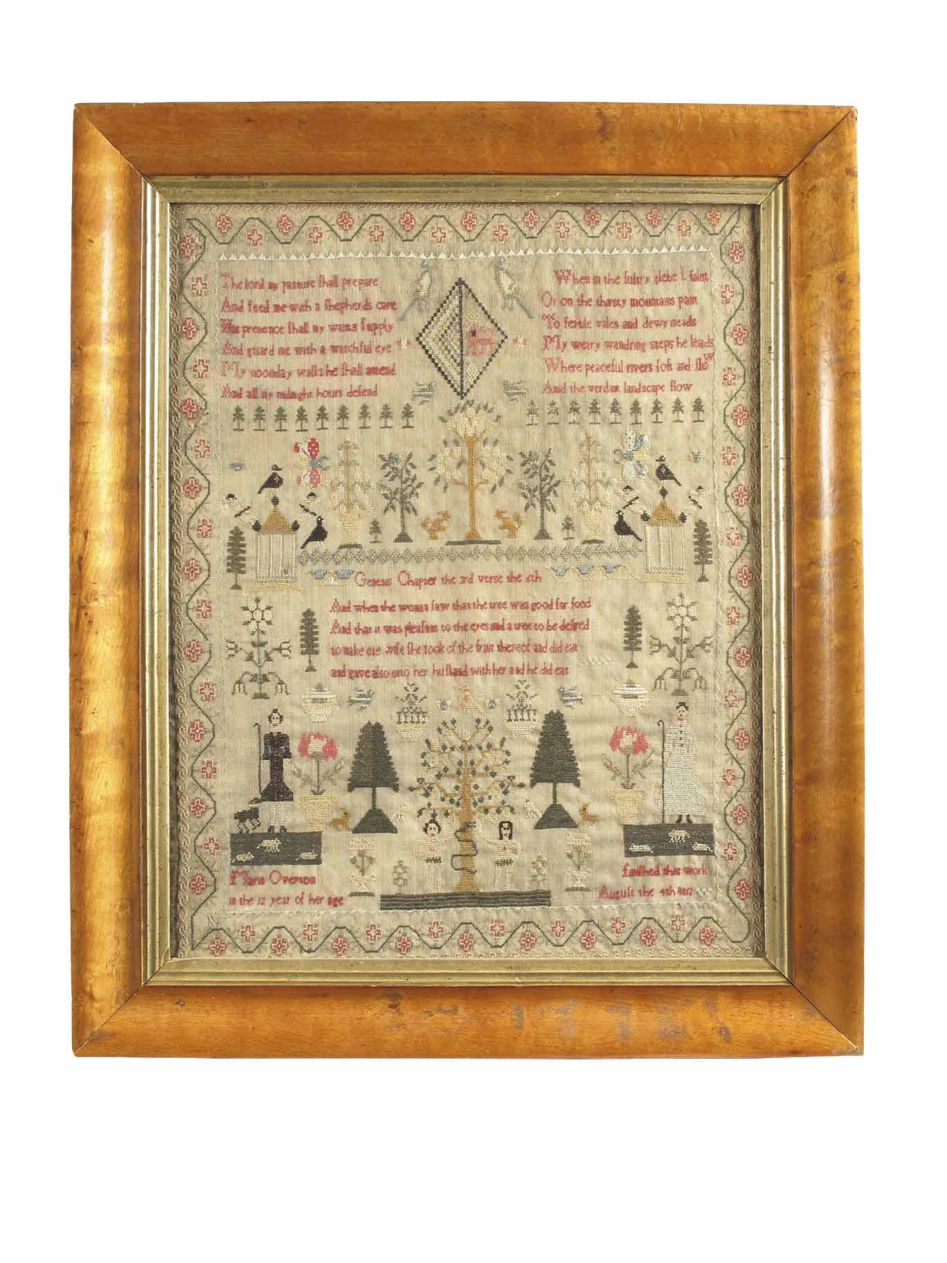 Appraisal: A Regency Adam and Eve sampler