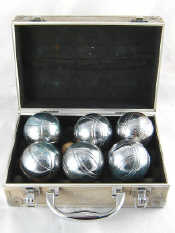 Appraisal: Petanque A set of six metal balls and the jack