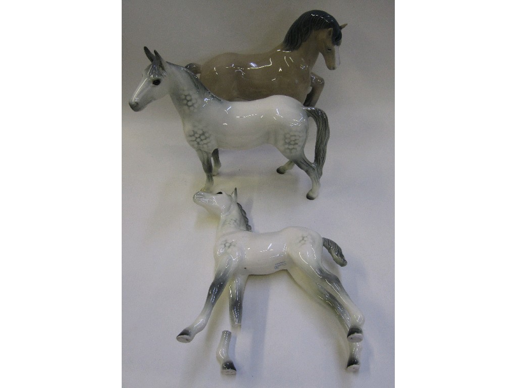 Appraisal: Lladro figure of a horse and two Goebel figures of