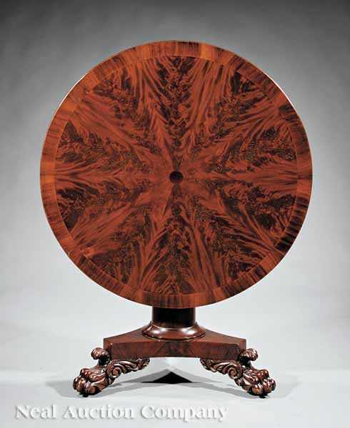 Appraisal: An American Classical Mahogany Center Table c in the manner