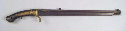 Appraisal: Japanese matchlock rifle approx caliber with pistol grip barrel -