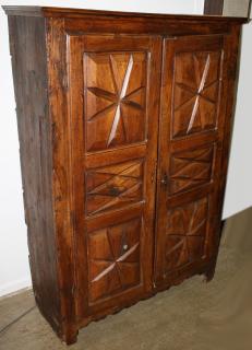 Appraisal: th c French armoire two doors having three carved panels