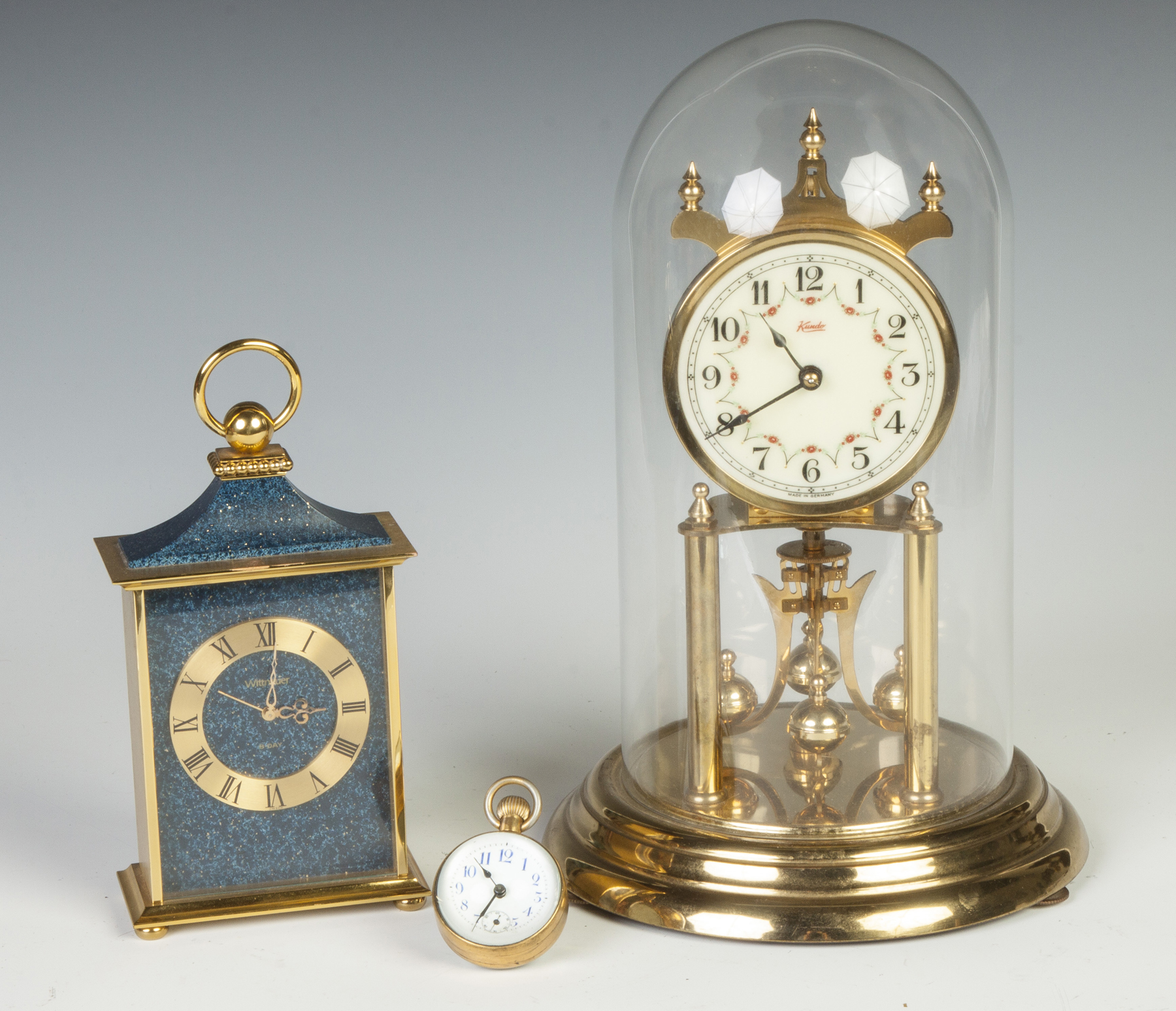 Appraisal: Wittnauer Watch Co Novelty Alarm Clock Brass marble lapis