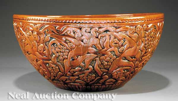 Appraisal: A Monumental and Rare Shearwater Art Pottery Bowl c designed