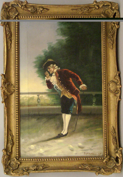 Appraisal: Oil on canvas portrait of a gentleman signed P Farinelli