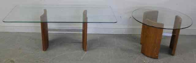 Appraisal: Two Probably Vladimir Kagan Midcentury Tables Includes a coffee table