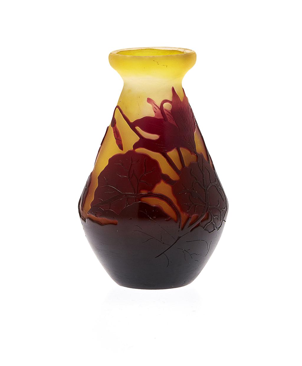 Appraisal: MILE GALL - CAMEO GLASS VASE CIRCA the yellow glass