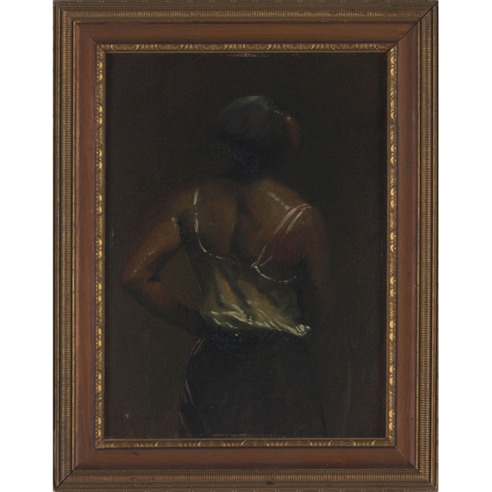 Appraisal: John White Alexander American - Female Figure c oil on