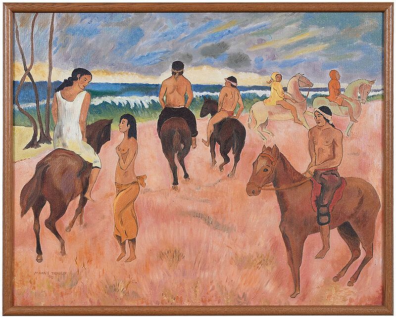 Appraisal: Morris Zerulik Virginia - Horsemen on the Beach after a