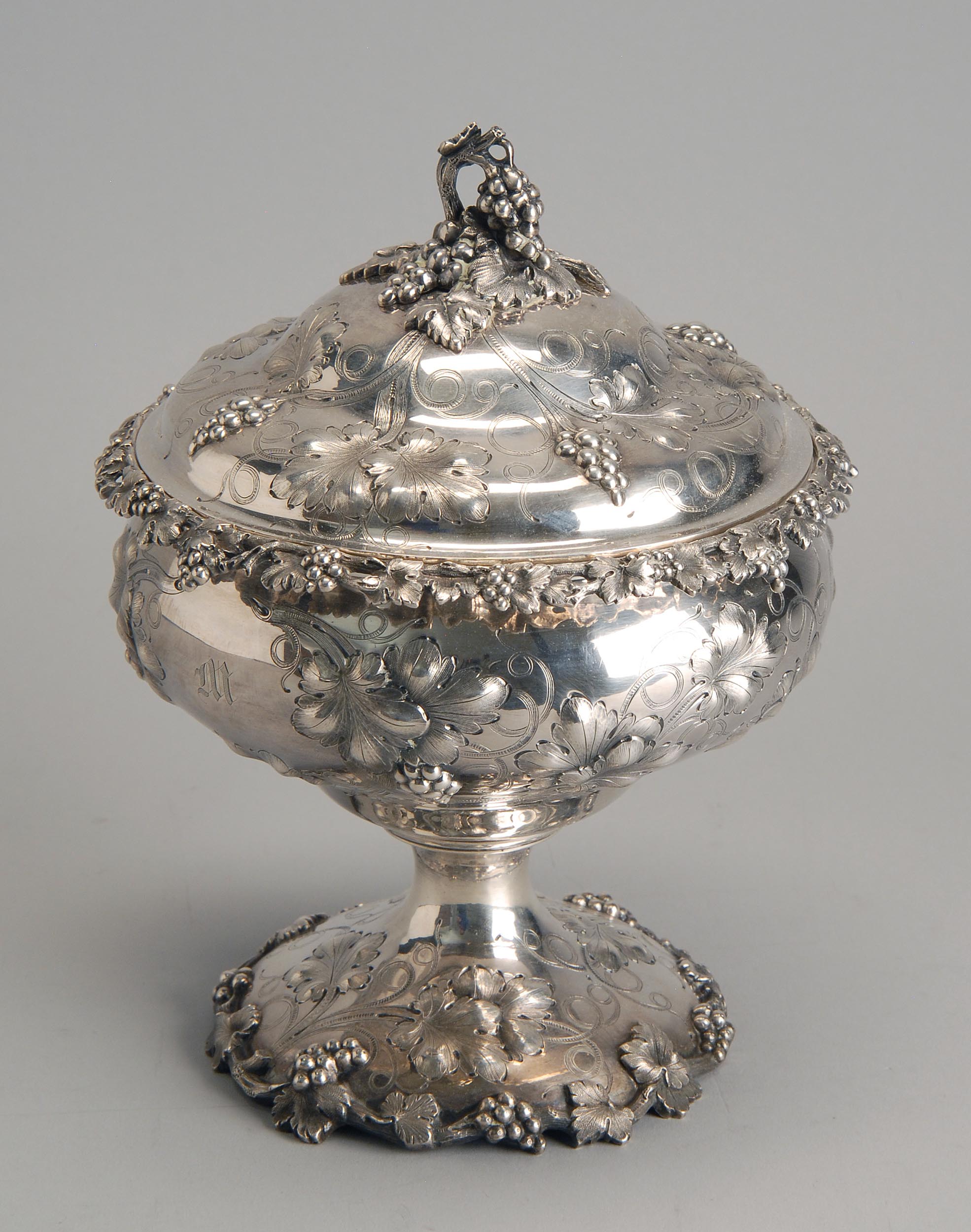 Appraisal: AMERICAN SILVER COVERED BUTTER DISH BY BALL BLACK COMPANY On