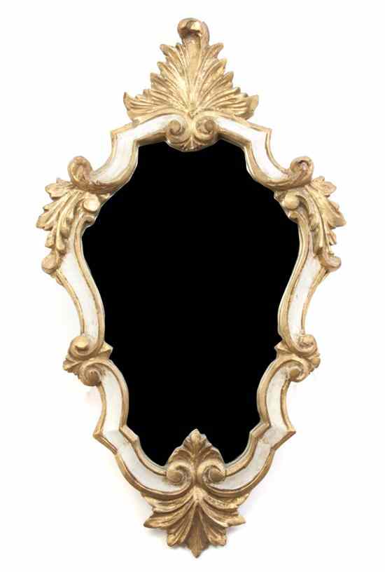 Appraisal: An Italian Painted and Parcel Gilt Mirror having a cartouche