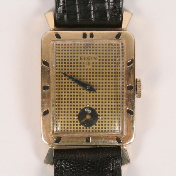 Appraisal: Lord Elgin gold filled case wristwatch with leather band and