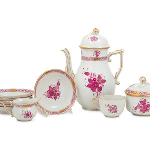 Appraisal: A Herend Porcelain Coffee Service comprising demi-tasse cups saucers a