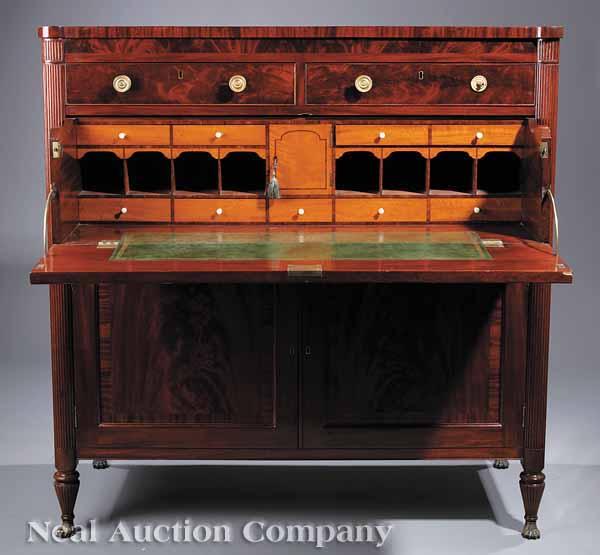 Appraisal: A Fine American Federal Mahogany Gentleman's Secretaire c New York