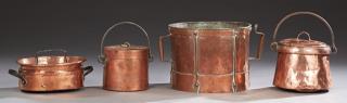 Appraisal: Group of Four French Copper Kitchen Items th c Group