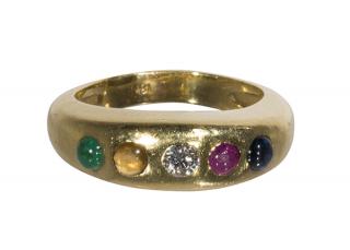 Appraisal: Multi-gem and k yellow gold ring the k yellow gold