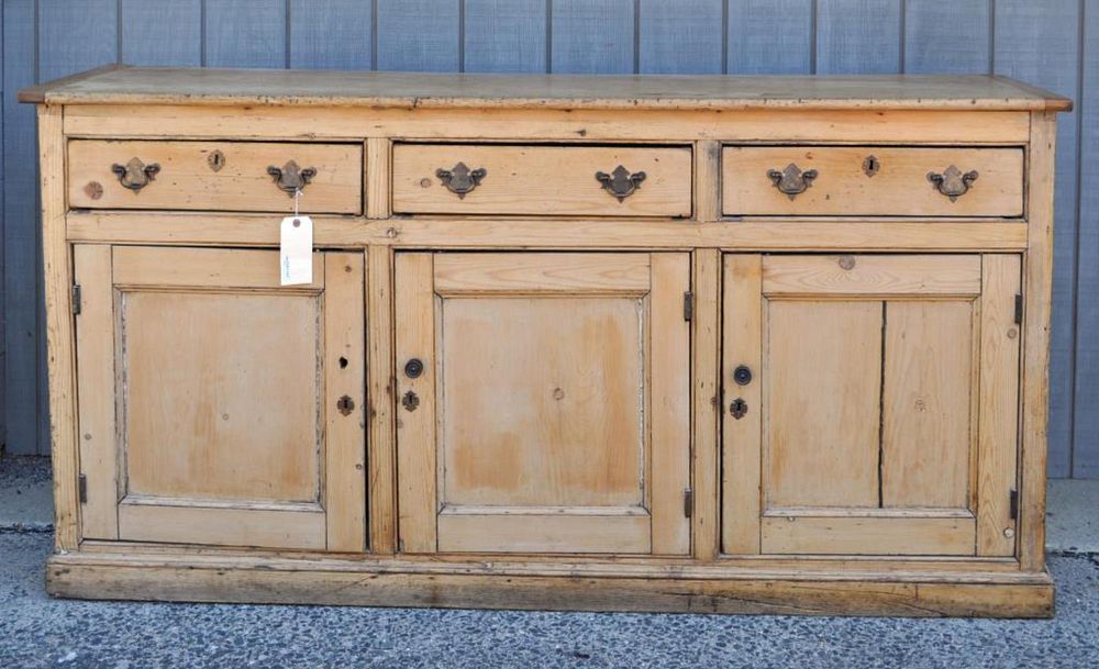 Appraisal: English Pine Dresser Base Sideboard three drawers over three doors