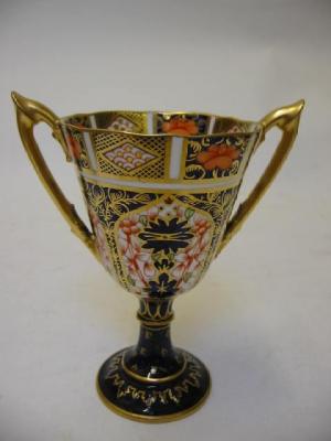 Appraisal: A ROYAL CROWN DERBY PORCELAIN TWO HANDLED GOBLET dated in