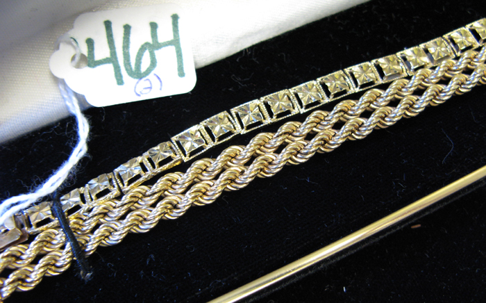 Appraisal: TWO FOURTEEN KARAT YELLOW GOLD CHAIN BRACELETS both inches and