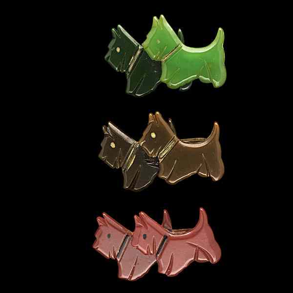 Appraisal: Bakelite Group of Scottie Dogs Brooches A grouping of Unsigned