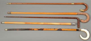 Appraisal: Gentleman's Walking Sticks Five Gentlemen's Walking Sticks all late th