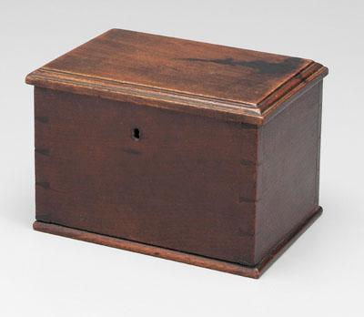 Appraisal: Walnut dovetailed box walnut throughout lid with molded edge old