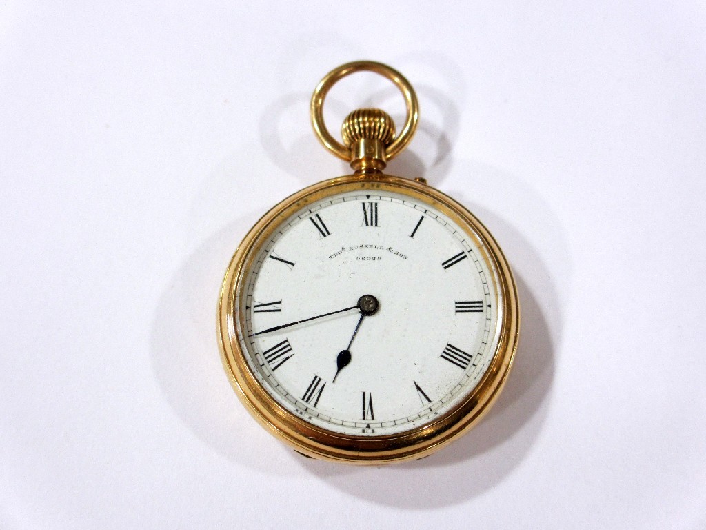 Appraisal: An ct gold pocket watch open faced with Roman numerals