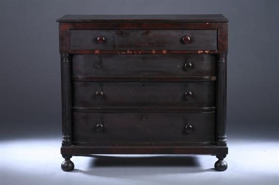 Appraisal: AMERICAN EMPIRE MAHOGANY CHEST OF DRAWERS th century Plinth top