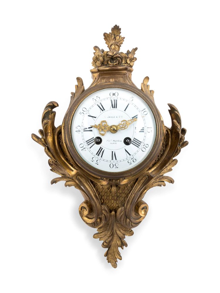 Appraisal: A Louis XV Style Gilt Bronze Cartel Clock A Louis