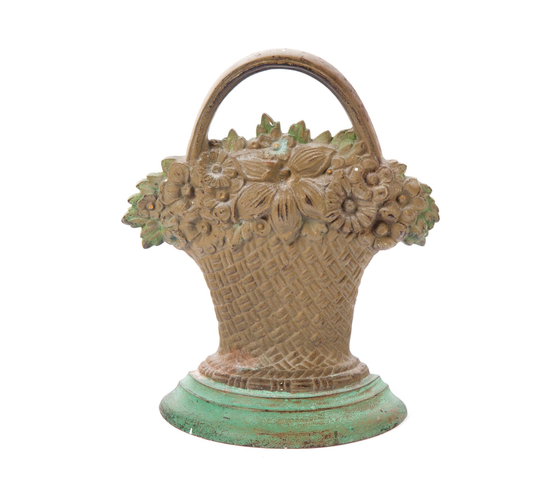 Appraisal: BRADLEY AND HUBBARD DOORSTOP American early th century Basket of