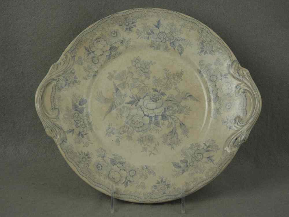 Appraisal: PLATTER - Staffordshire ironstone powder blue transfer small round platter