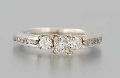 Appraisal: A Ladies' Princess Cut Diamond Engagement Ring k white gold