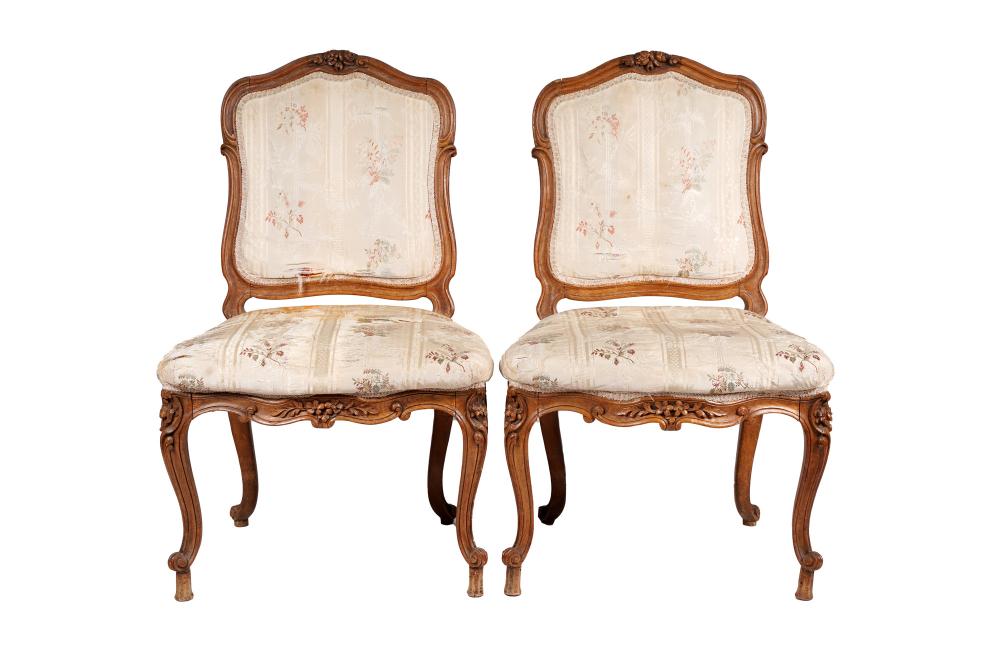 Appraisal: PAIR OF REGENCE STYLE FRUITWOOD SIDE CHAIRSCondition with separation to