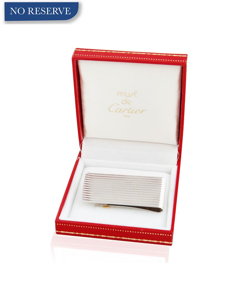 Appraisal: MUST DE CARTIER COLLECTION GOLD-PLATED SILVER MONEY CLIP MUST DE