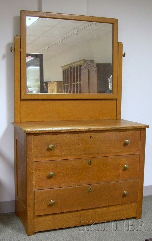 Appraisal: Late Victorian Oak Mirrored Dresser wd in Provenance Collection of