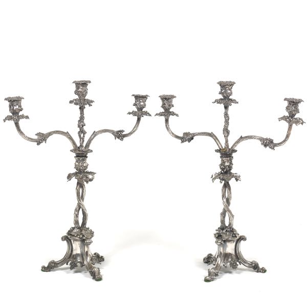 Appraisal: VICTORIAN ELKINGTON MASON CO PAIR OF SILVER PLATED GRAPE VINE