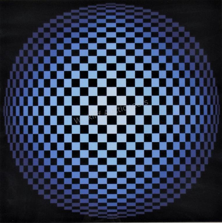 Appraisal: A framed limited edition print by Jean-Pierre Vasarely - professionally