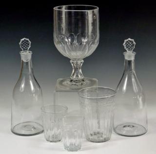 Appraisal: PCS EARLY BLOWN GLASS Collection of Pieces of th c