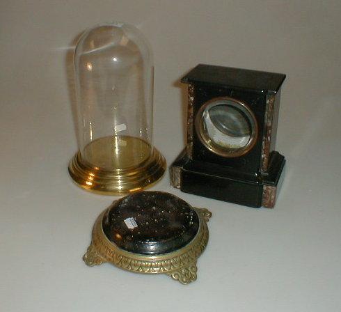 Appraisal: Two clock cases and a brass stand