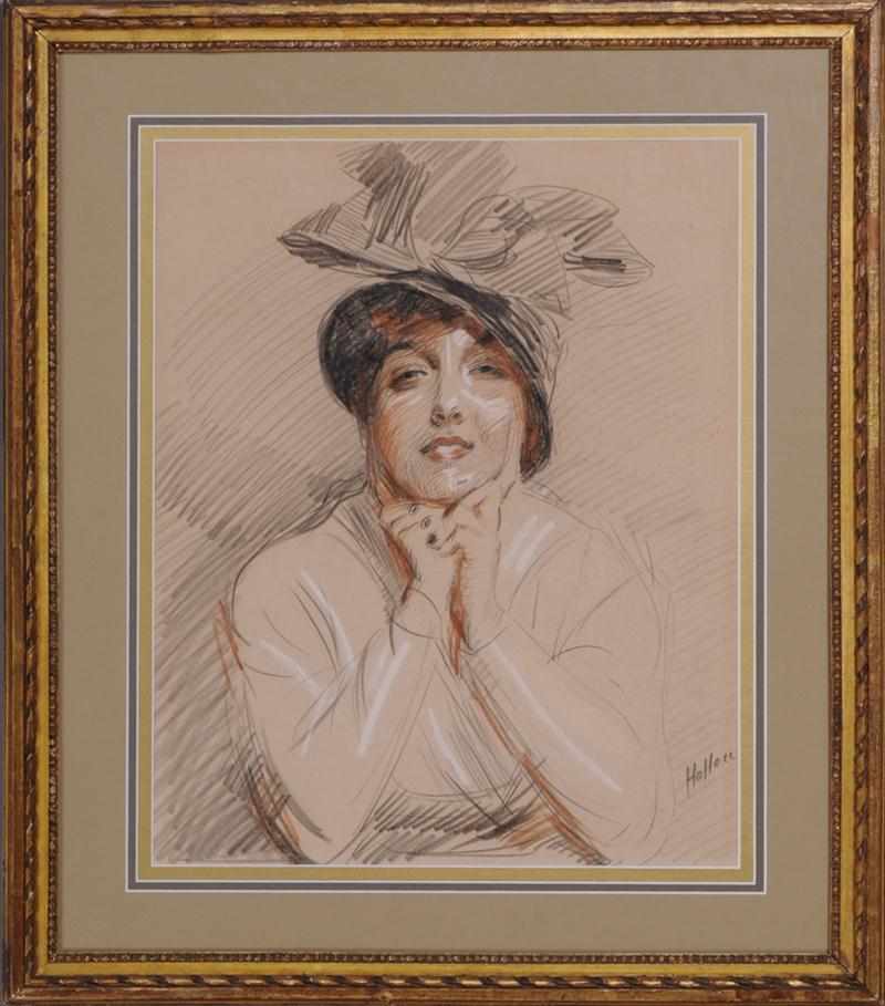 Appraisal: PAUL C SAR HELLEU - PORTRAIT OF A WOMAN Mixed