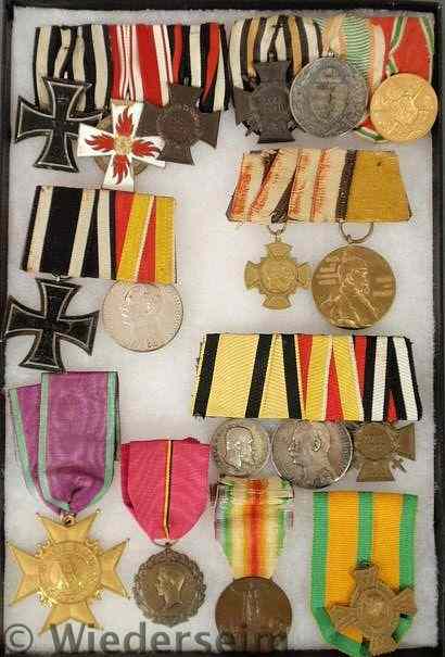 Appraisal: Cased tray of Imperial and German WWII medals and decorations