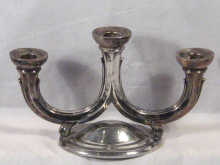 Appraisal: A German silver three branch Art Deco candelabrum circa measurements