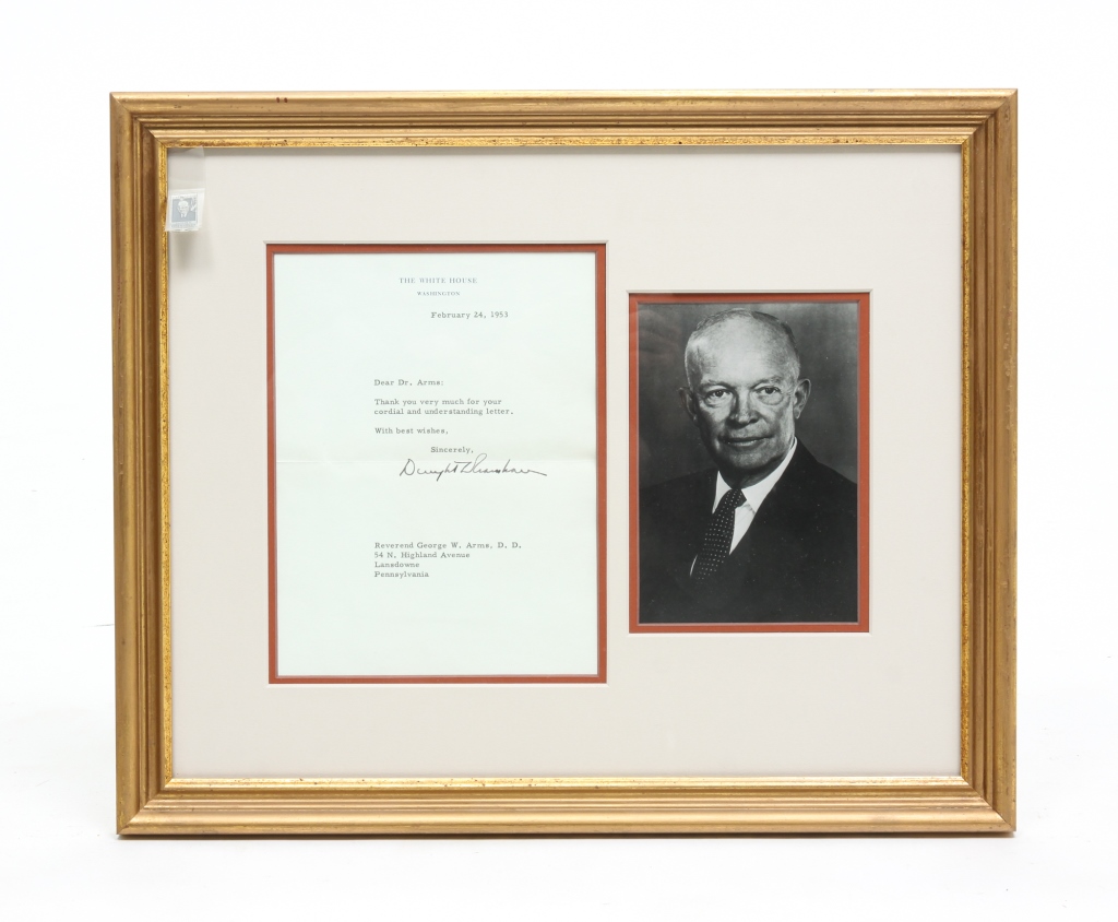 Appraisal: DWIGHT EISENHOWER SIGNATURE Dwight Eisenhower - Thirty-fourth president of the