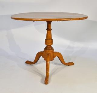 Appraisal: C New England Country Maple Tilt Top Table NEW ENGLAND