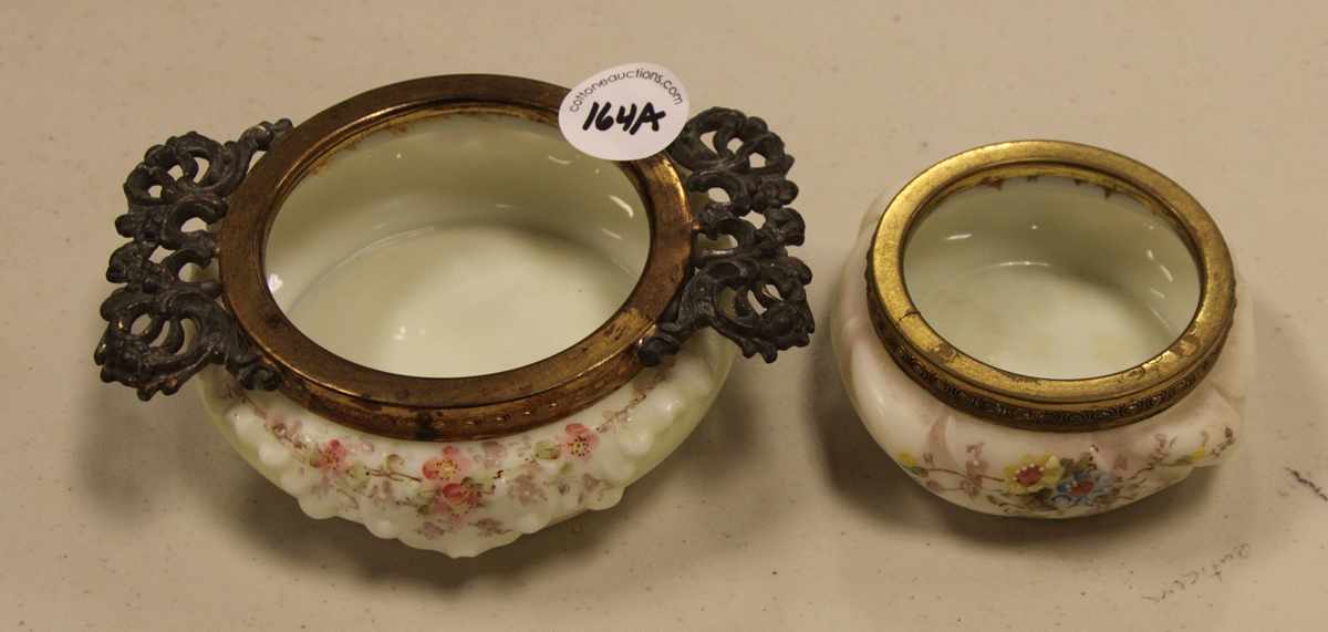 Appraisal: Wave Crest Dresser Jars Condition Both exc Dimensions Max Ht